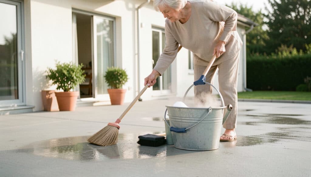 Astuces de grand-mère pour nettoyer une terrasse béton